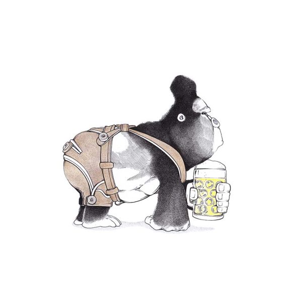 Affe in Lederhosen: Bierzelt-Gorilla