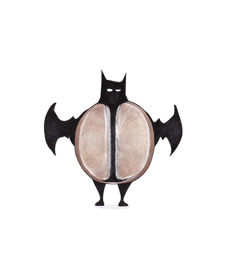 Batman Begins - Kaffeebohne im Batman-Kostüm