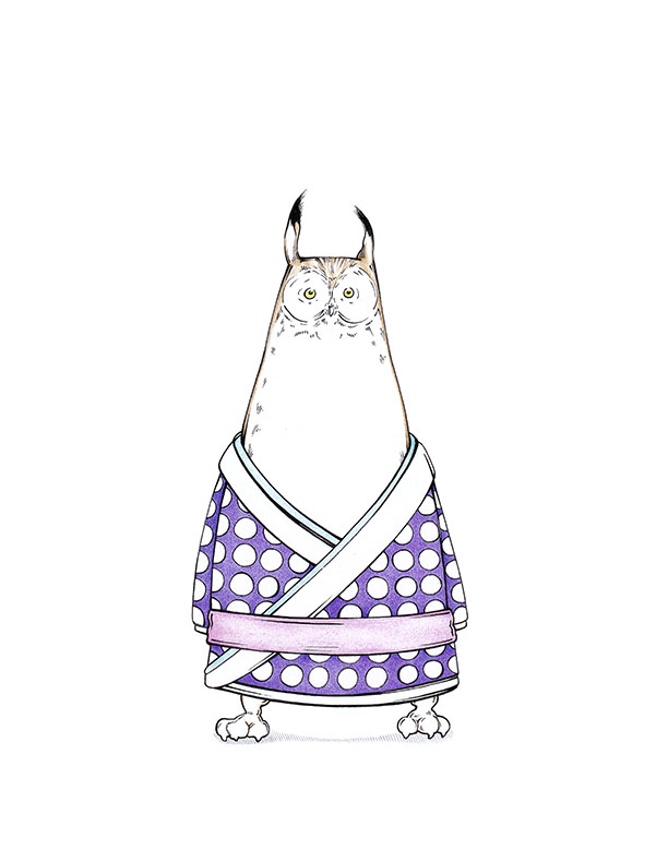 Kimono Owl - japanische Eule im Kimono